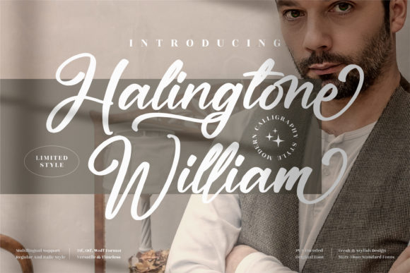 Halingtone William: The Elegant Script Font for Boutique Branding